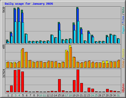Daily usage for January 2026